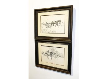 2 Different William Stromayer Fox Hunting Etchings - Huntmaster Collection