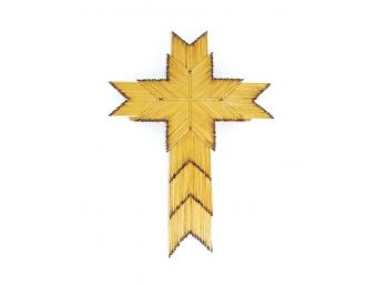 Vintage Folk Art Matchstick Crucifix