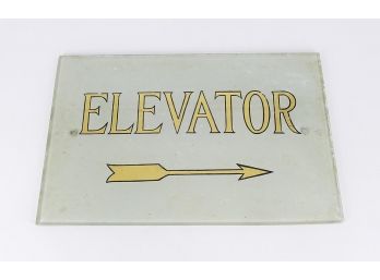 Vintage Art Deco Reverse Painted Glass Elevator Sign