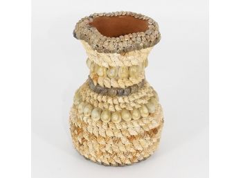 1940's Folk Art Shell Vase