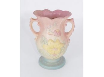 Vintage Hull Art Pottery Pink/Blue 2-Handle Magnolia Vase
