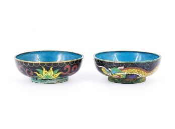 2 Small Chinese Cloisonne Bowls