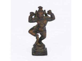 Antique Bronze Figure Of Bala Krishna With Balls Of Butter