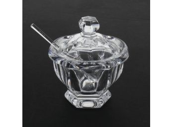 Baccarat France Crystal Large Jam Jelly Jar With Spoon