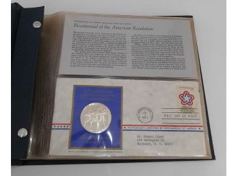 1971 Metallic First Day Covers Set With 10 Sterling Silver Medallions (8 Troy Ounces Total)