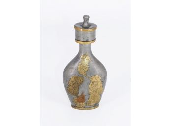 Chinese Metal Bottle With Inlay