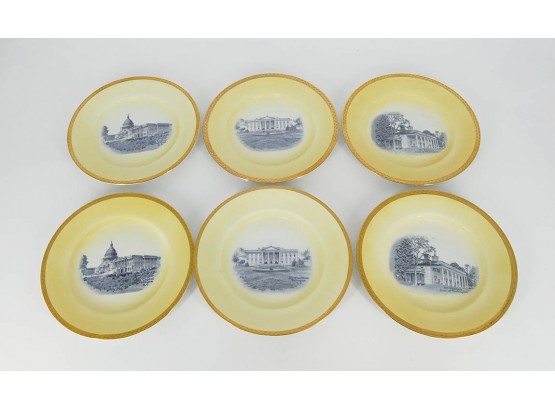 Set Of 6 Antique US Government Landmark Transfer Plates By Ridgeways - The National Remembrance Shop