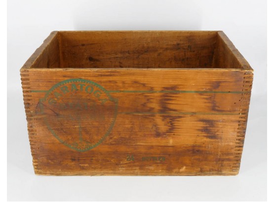 Vintage Saratoga State Water Wooden Crate