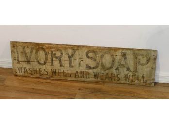 Rare Antique Ivory Soap Wooden Advertising Sign