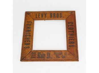 Antique Advertising Wood Frame - Levy Bros Clothiers (Danbury, CT)