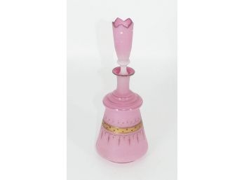 1870's Victorian Rosaline Pink Enameled Glass Perfume Bottle