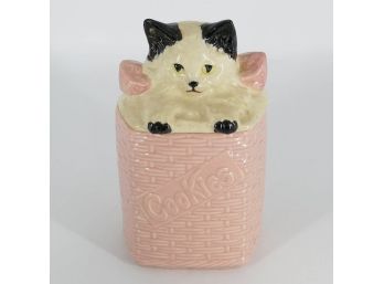 Vintage McCoy Pottery Kitten Basket Weave Cookie Jar