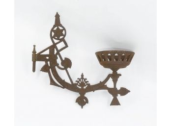 Antique Victorian Cast Iron Oil Lamp Bracket