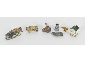 Lot Of 7 Vintage Metal Lead Toy Miniatures/Figurines
