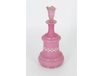 Antique Victorian Rosaline Pink Glass Perfume Bottle