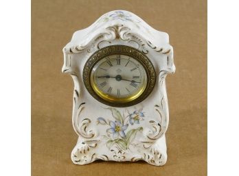 Antique Ansonia 'Plover' Porcelain Mantle/Table Clock