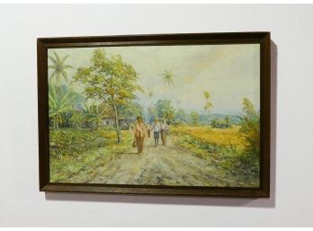 Darwin Arifin Painting On Board (1977) - Noted Indonesian Artist