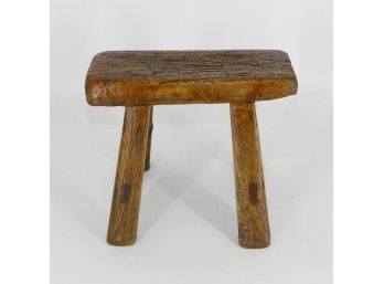 18th C. Wooden Footstool - Mortise & Tenor Construction