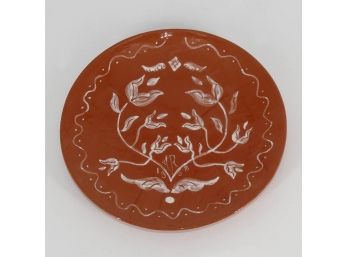 1952 Slip Decorated Redware 8' Plate