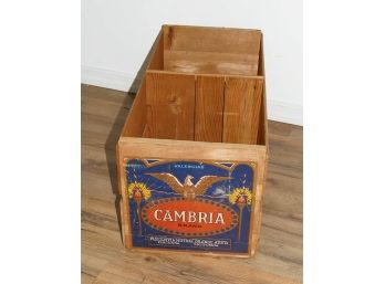 Vintage Cambria Valencia Orange Crate