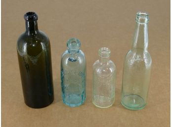 Lot Of 4 Vintage/Antique Bottles - Bitters, Soda, Beer