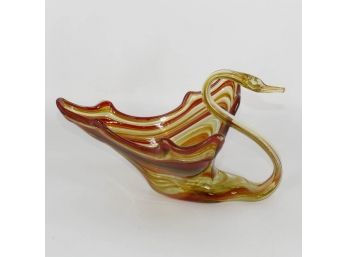Vintage Glass Swan Bowl