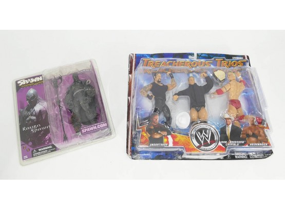 2 Unopened Toy Figurine Sets - WWE & Spawn