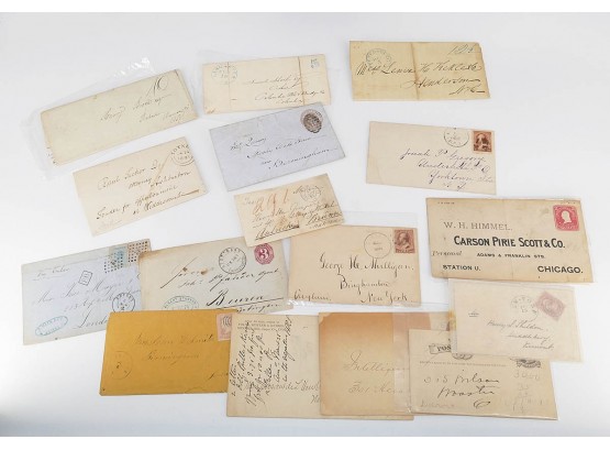 19th C. Letters & Stamped Envelope Lot (1830's-1880's)