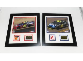 Framed NASCAR Car Pieces From Jeff Gordon And Jimmie Johnson - Limited Edition