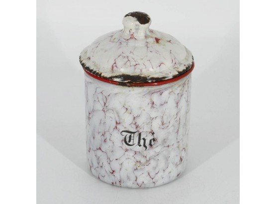 Early 20th C. French Graniteware Tea Canister