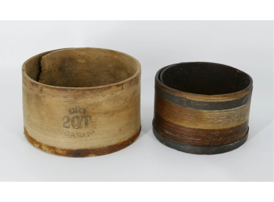 Pair Of 19th C. Country Store Dry Measures