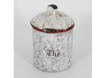 Early 20th C. French Graniteware Tea Canister