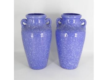 Pair Of Large 1930's Robinson Ransbottom Roseville Floor Vases - Victorian Glaze