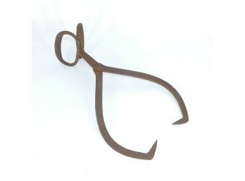 Early 20th C. Cast Iron Ice Tongs