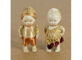 Pair Of Antique Bisque Dolls