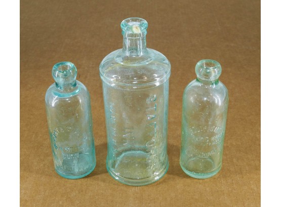 Three Antique Bottles - Blob Top Soda (2) & Stafford 1qt Ink