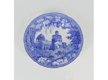 John Rogers Blue And White China Plate - Monopteros Pattern - C. 1820