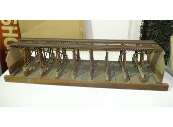 Handmade Prewar Model Railroad Bridge Using Breakstone's Cheese Crates - Folk Art