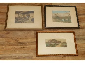 3 Different Wallace Nutting Hand Colored Photos