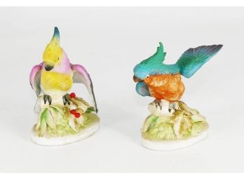 Pair Of Lefton China Parrot Figurines