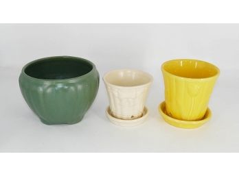Three Vintage Planters - USA Pottery