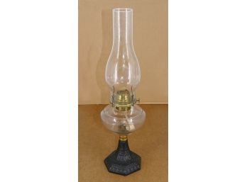 Eagle Glass And Cast Iron Oil Lamp