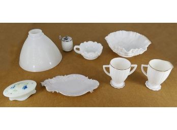 Vintage Milk Glass Lot - Victorian, Imperial , Light Shade, Macbeth Evans