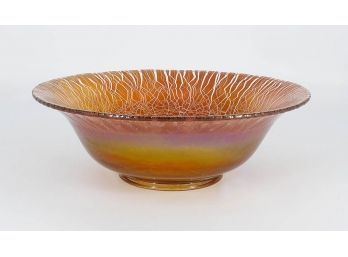 Vintage Crackle Design Art Glass Studio Bowl