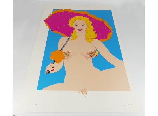 Bob Pardo Serigraph On Paper - Blonde With Parasol (C. 1980) - Signed/Numbered (Edition Of 300)