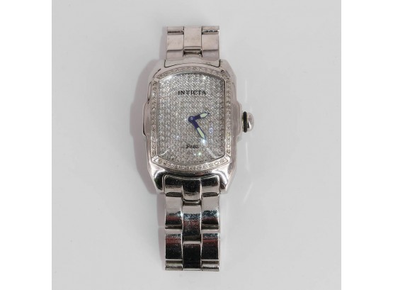Invicta Ladies Lupah Pave Diamond Bezel Stainless Steel Watch
