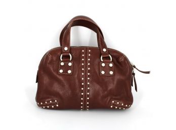 Michael Kors Astor Brown Leather Satchel Handbag