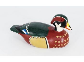 Wooden Decoy - Wood Duck - Hand Painted By Sandra Keller