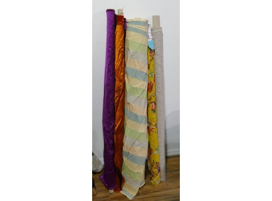 5 Rolls Of Fabric - Italian Silk, Les Saltimbanques Theme Fabric, Large Silk Roll