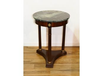 Bombay Company Neoclassical Mahogany And Marble Side Table
